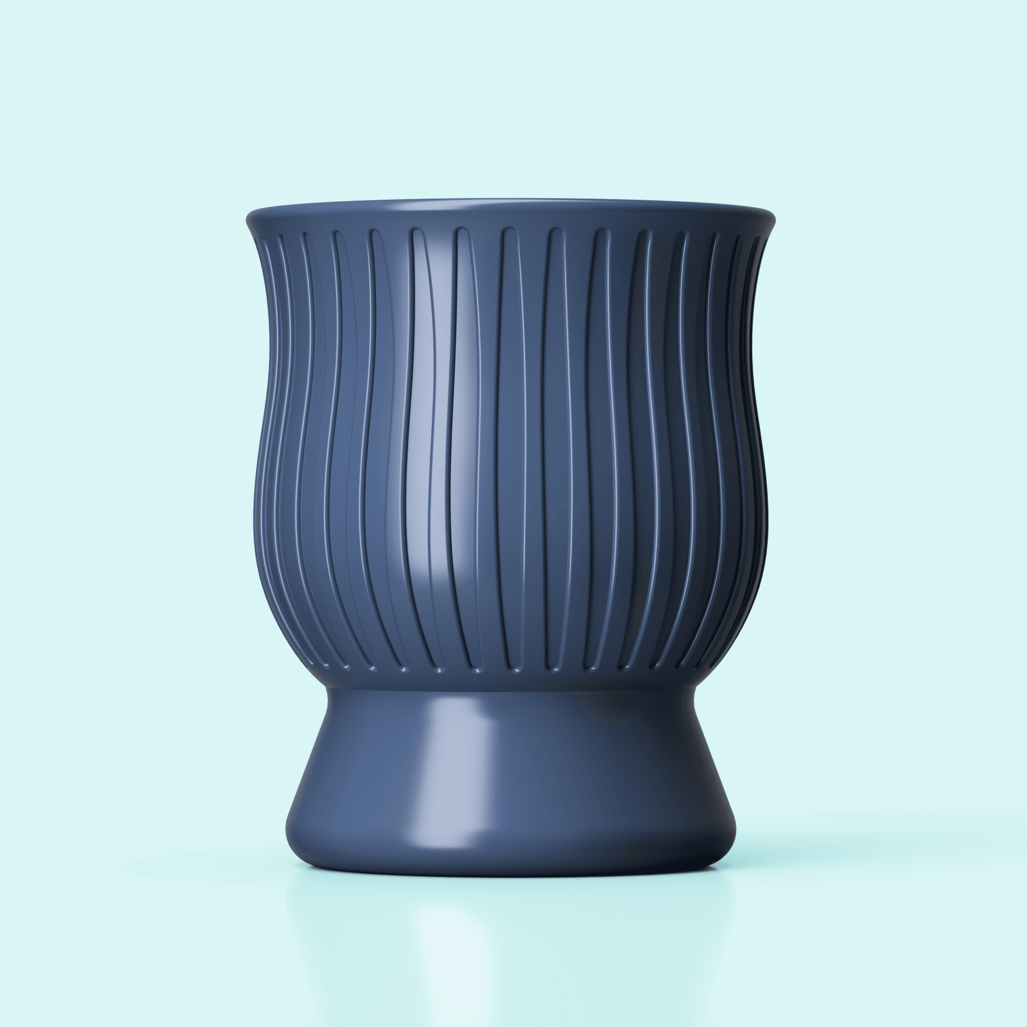 Modern Ribbed Planter 3d model