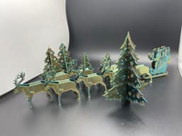 Print Flat Santa In His Sleigh 3d model