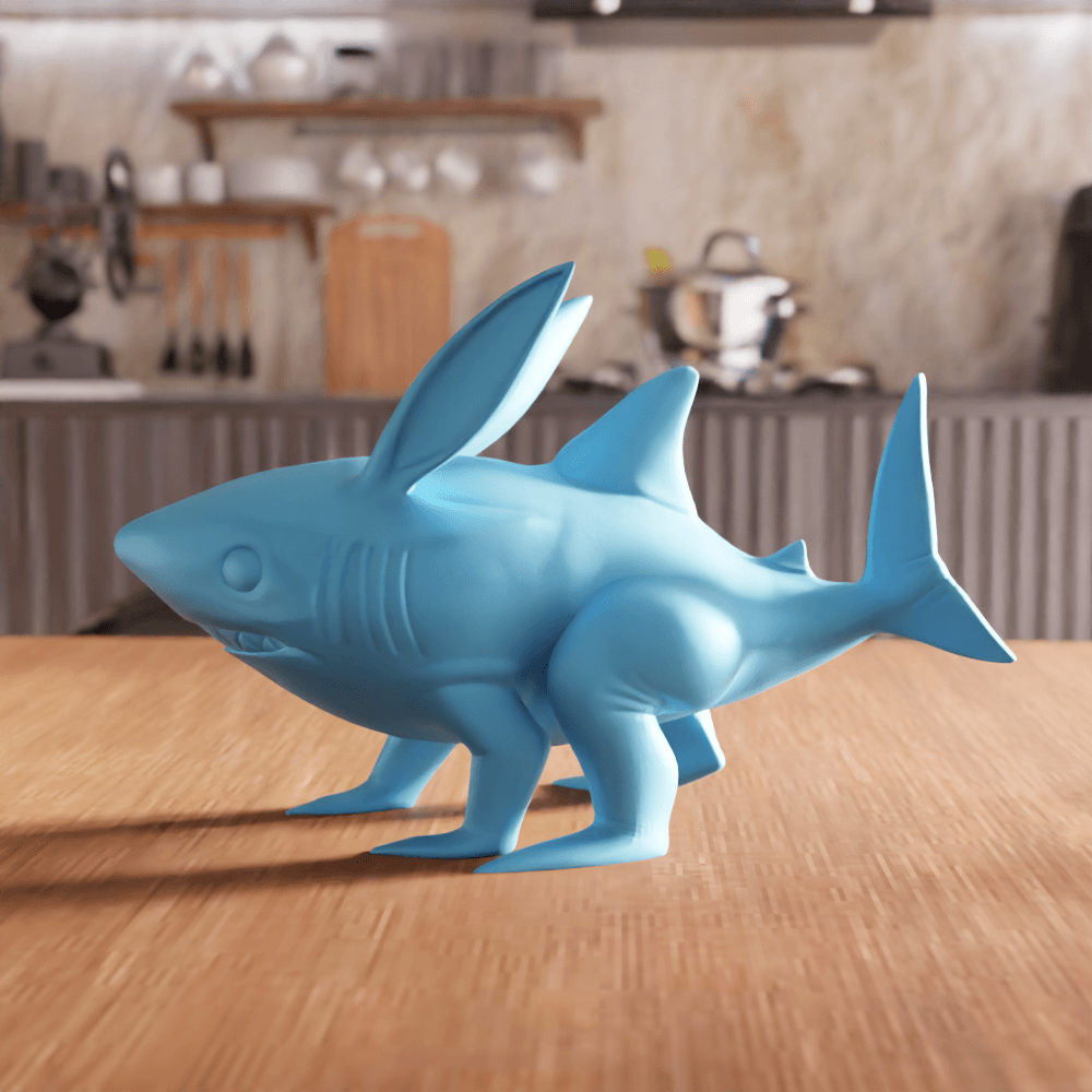 Land Shark Chibi Character Figurine 3d model