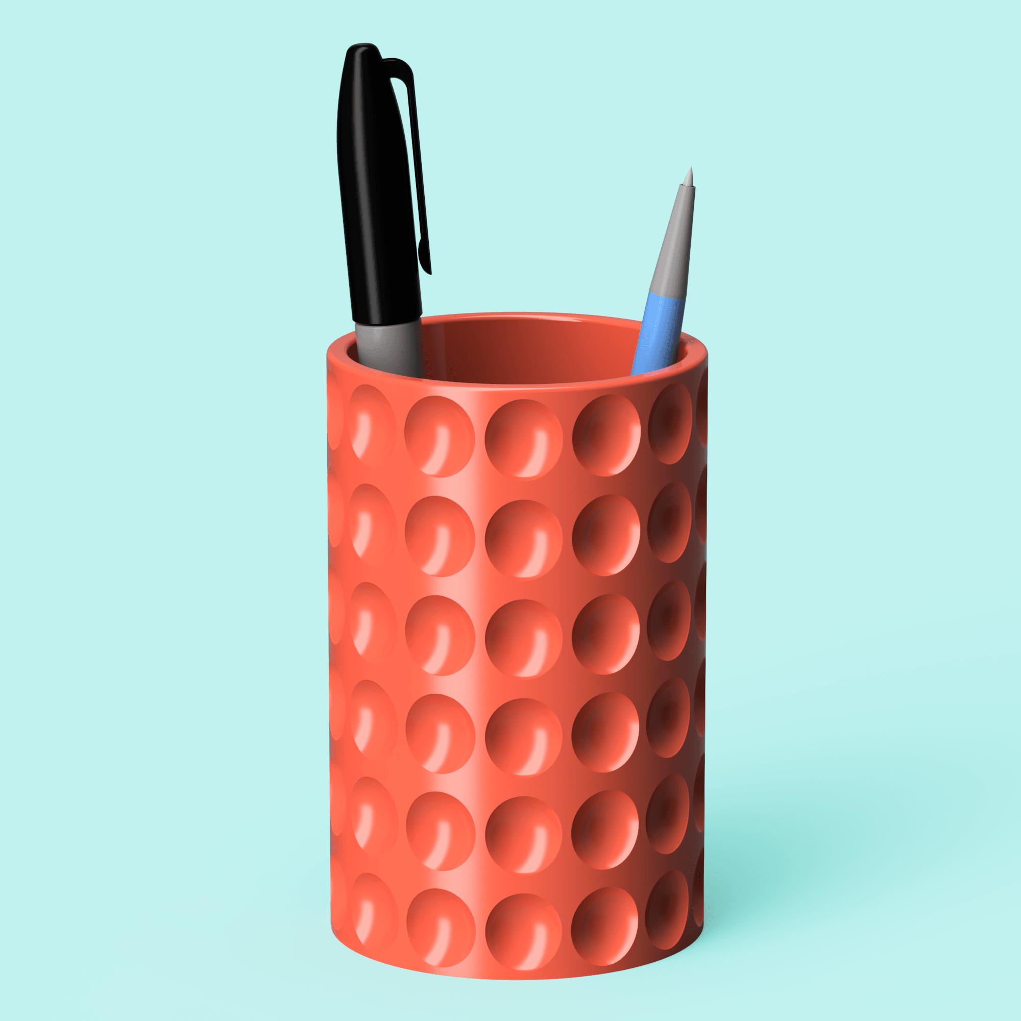 Concave Faceted Pen Cup 3d model