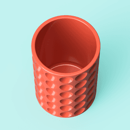 Concave Faceted Pen Cup 3d model