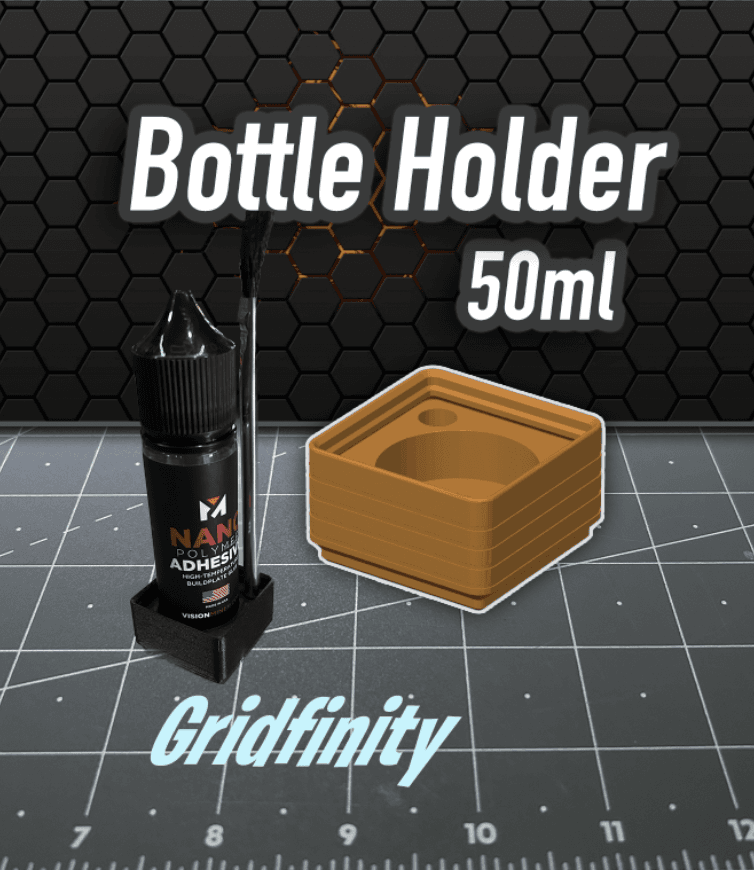 Gridfinity Bottle Holder 50ml w/Brush 3d model
