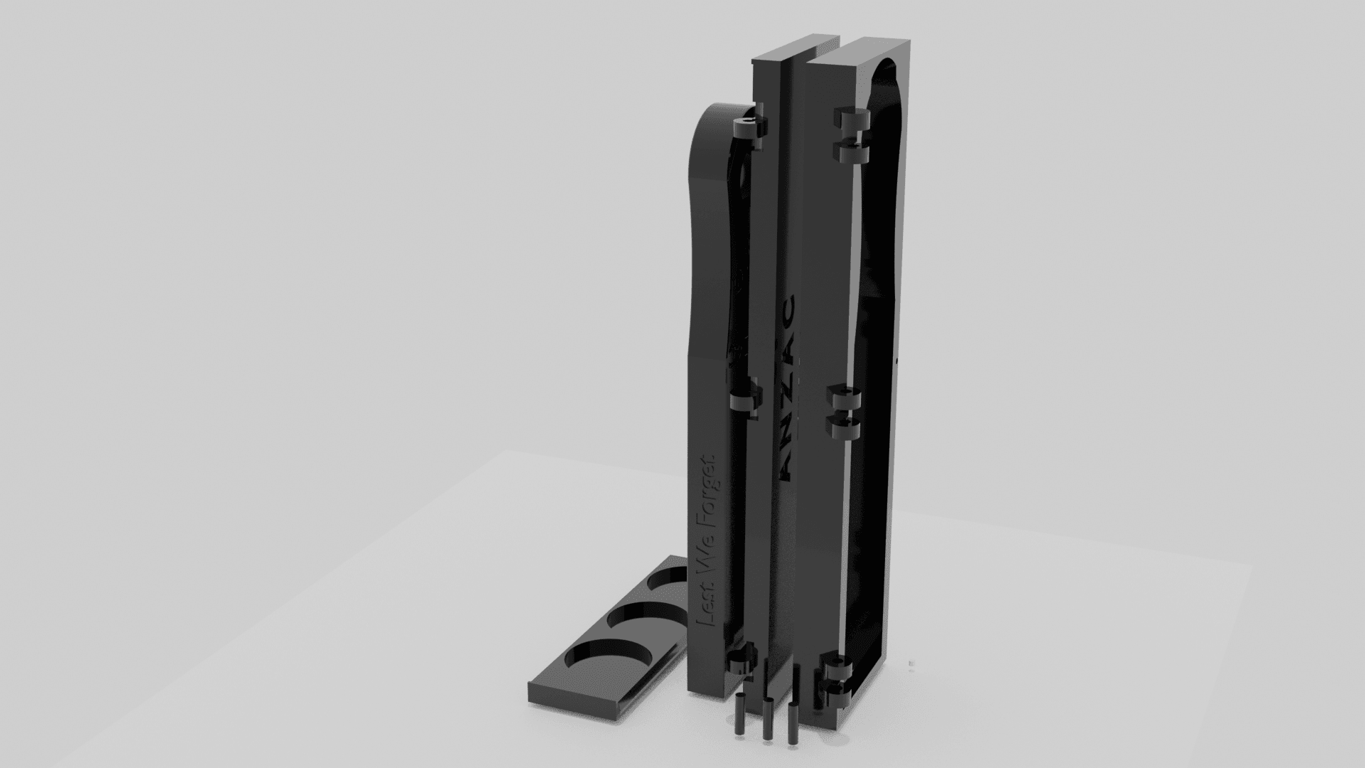 Anzac Day Two Up Paddle with Storage and Display Box 3d model