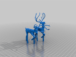 Two reindeer‘s tree decorations 3d model