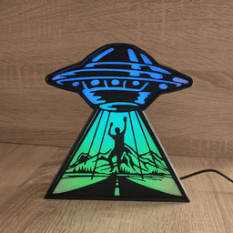 UFO Abduction LED Lamp - Set 2 - 10 Different Faces 3d model