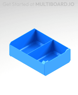 2x1x2.5 LU - Row Divided - MultiBin Simple Drawer 3d model