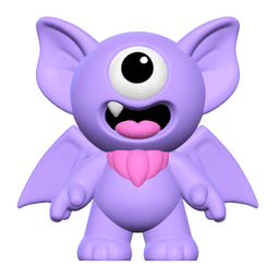 Cute Cryptid Cyclops Bat Kawaii Monster Figure 3d model