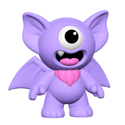 Cute Cryptid Cyclops Bat Kawaii Monster Figure 3d model