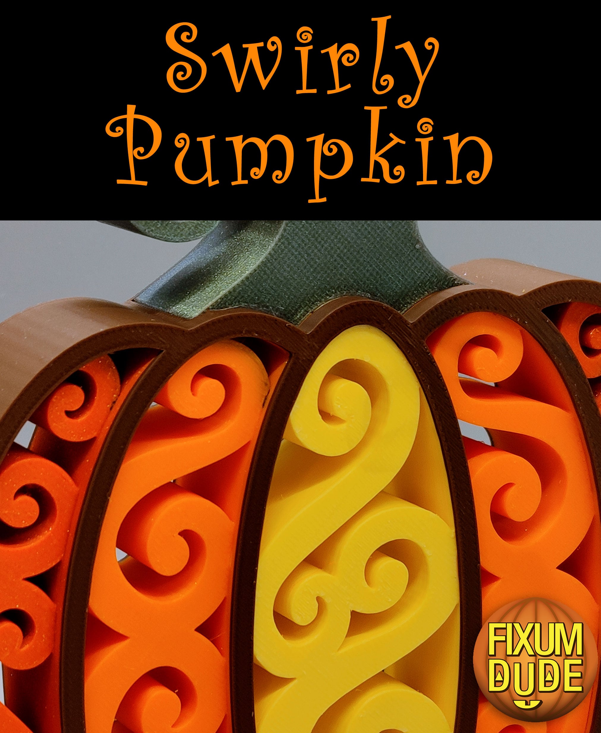 Swirly Pumpkin Decoration 3d model