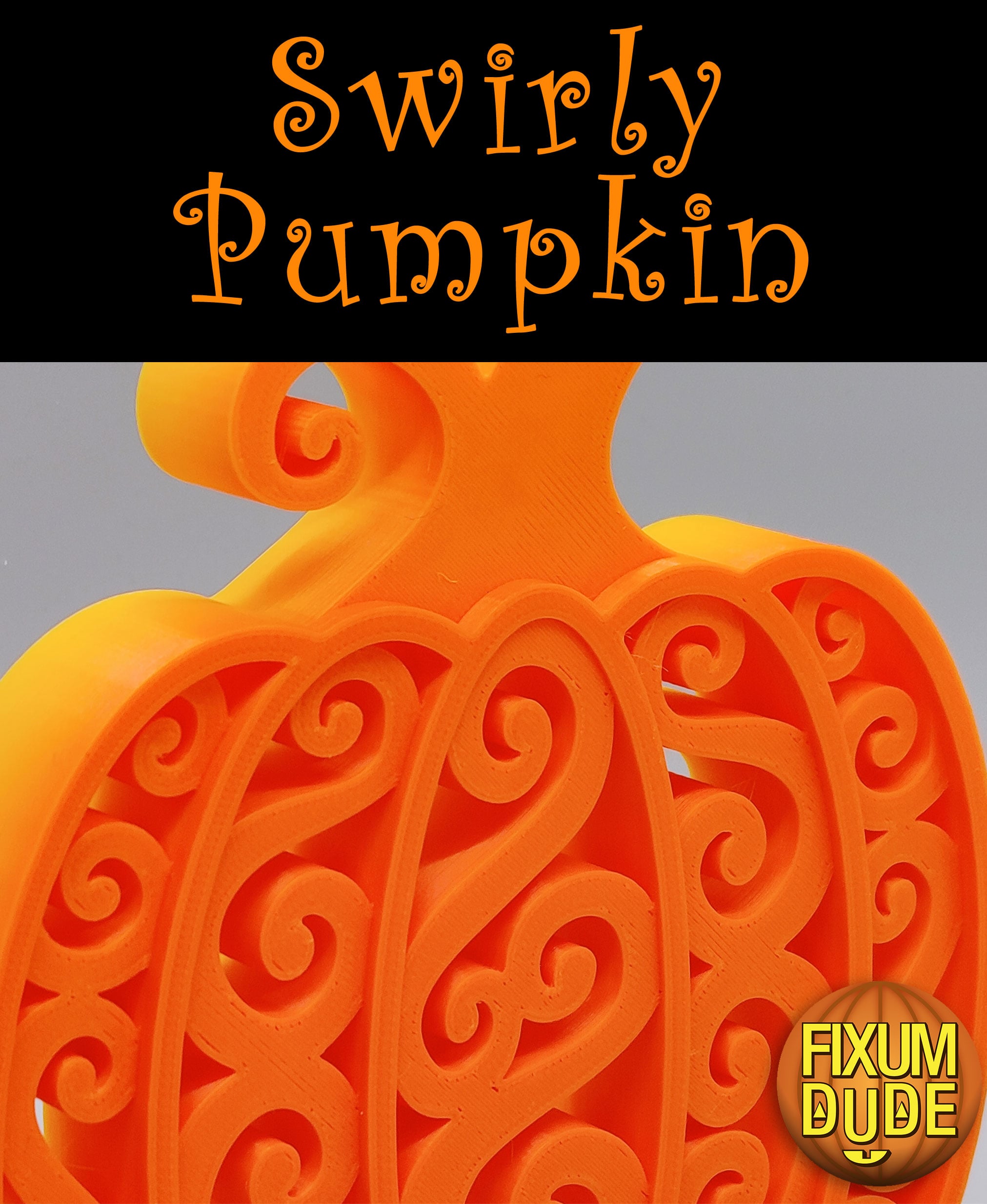 Swirly Pumpkin Decoration 3d model