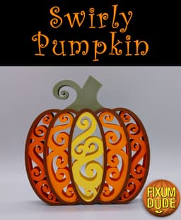Swirly Pumpkin Decoration 3d model