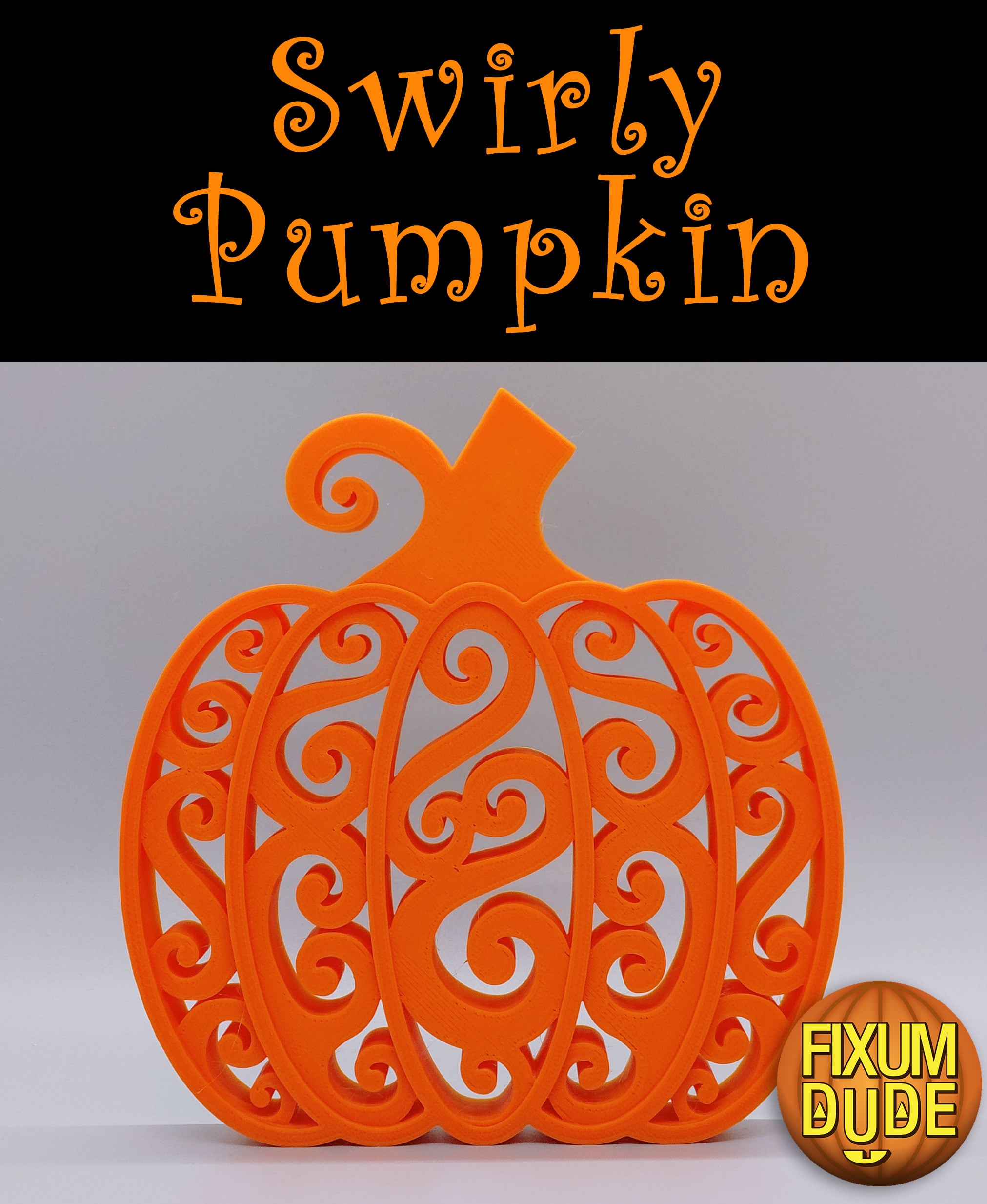 Swirly Pumpkin Decoration 3d model