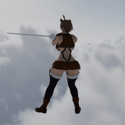 Curvy Katana Cat Woman v2.0 3d model