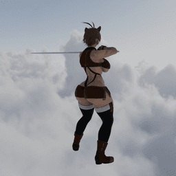 Curvy Katana Cat Woman v2.0 3d model