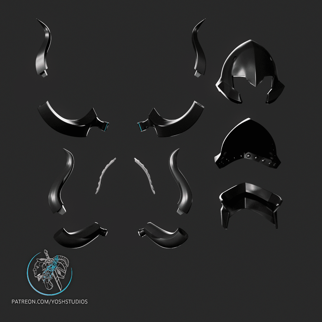 Iron Shadow Helmet 3D Printer File STL 3d model