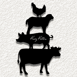 four farm animals WALL ART HOME DECOR 3d model
