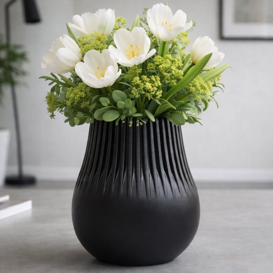 FLUTED RIBBED PLANTER POT 3d model
