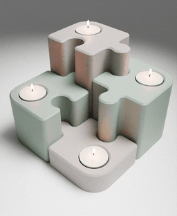 Puzzle tea light holder 3d model