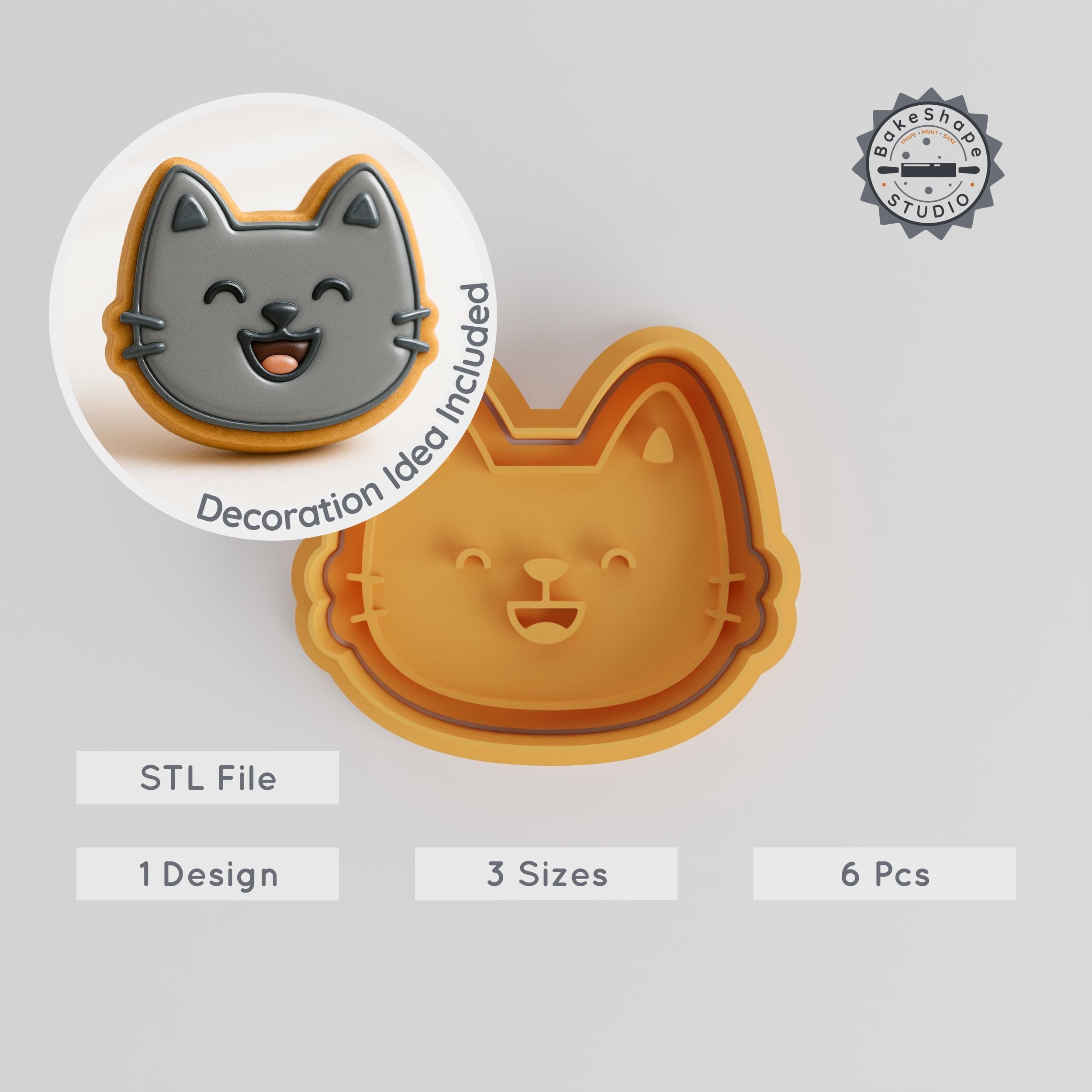 Laugh & Joy Cookie Cutter & Stamp Set, Funny Smiley Face, 6 Piece, S/M/L, Perfect for Cookies & Fondant PRODUCT_830 3d model