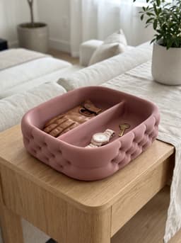 Tufted Desk Organizer & Divided Catchall Caddy 3d model