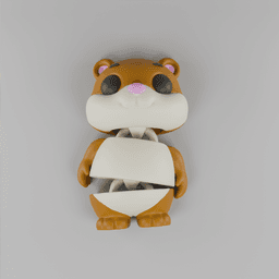 Flexy Hamster Figurine + Keychain 3d model