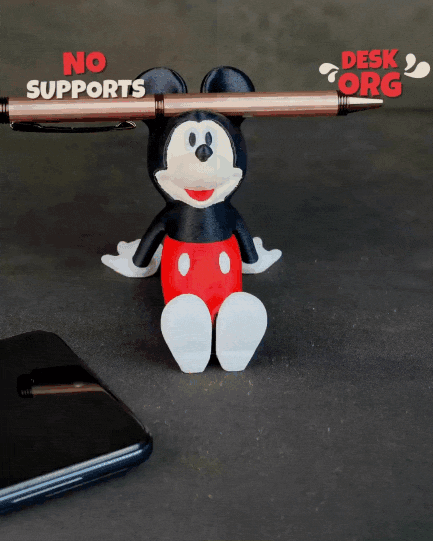 Cute Mickey Mouse Pen & Phone Holder 3d model