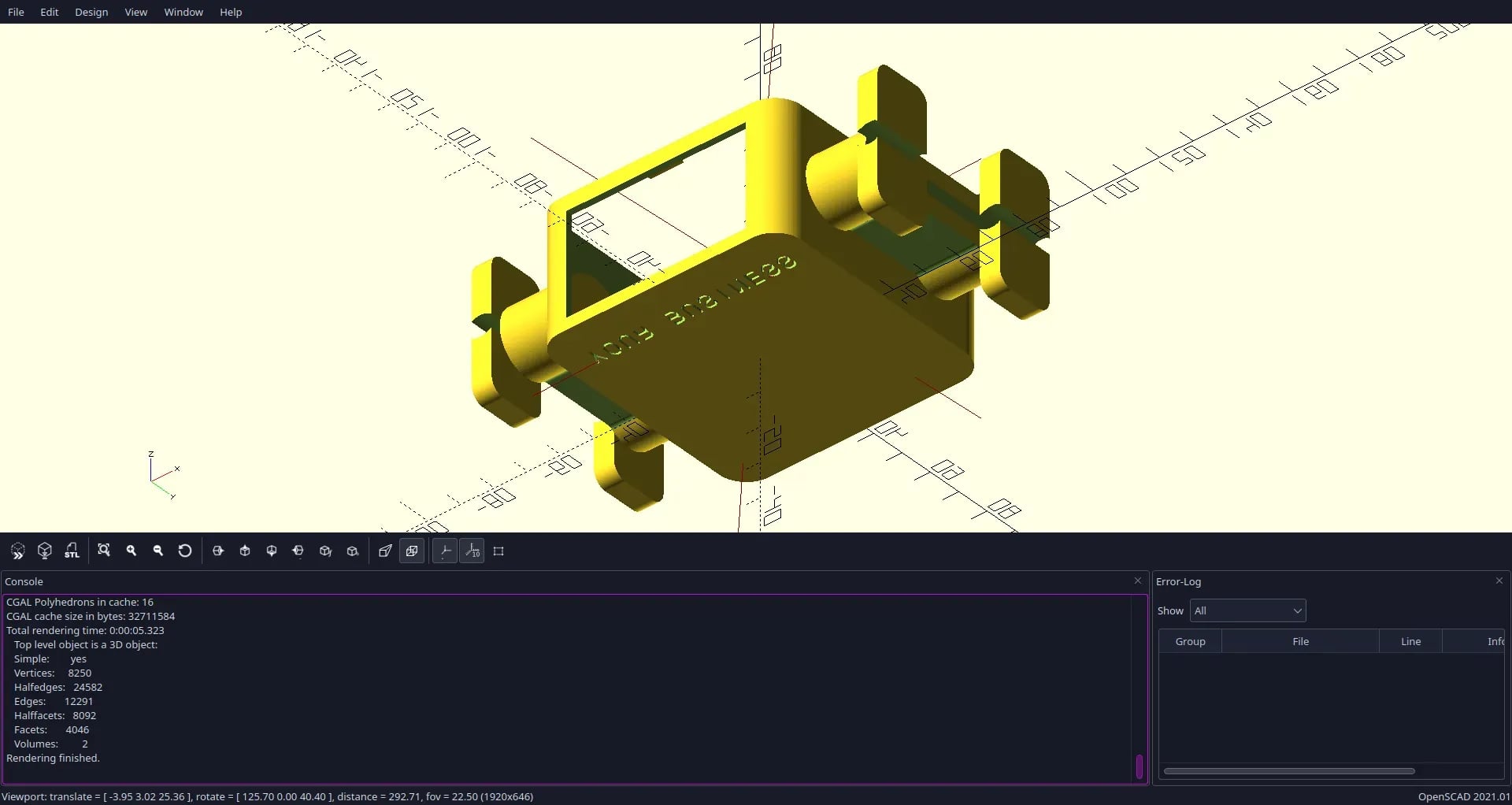 Square Hub Holder 3d model