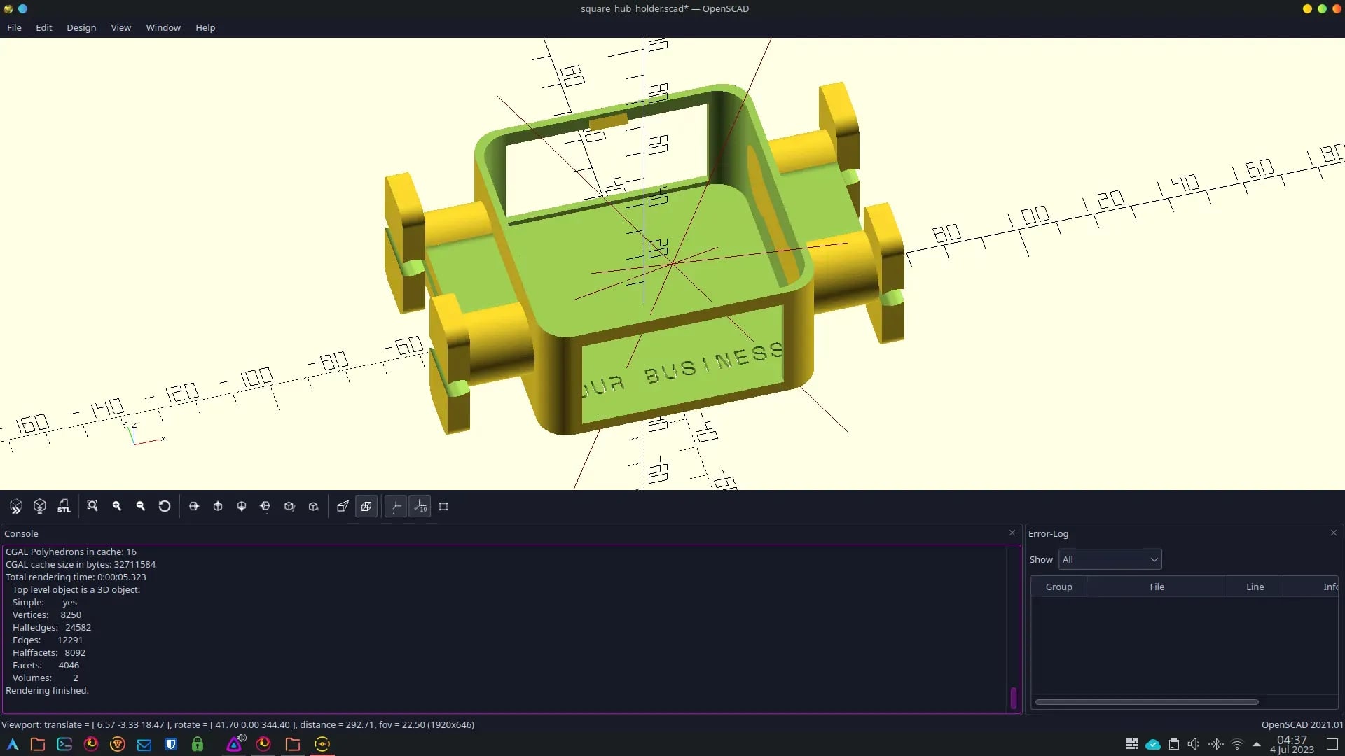 Square Hub Holder 3d model