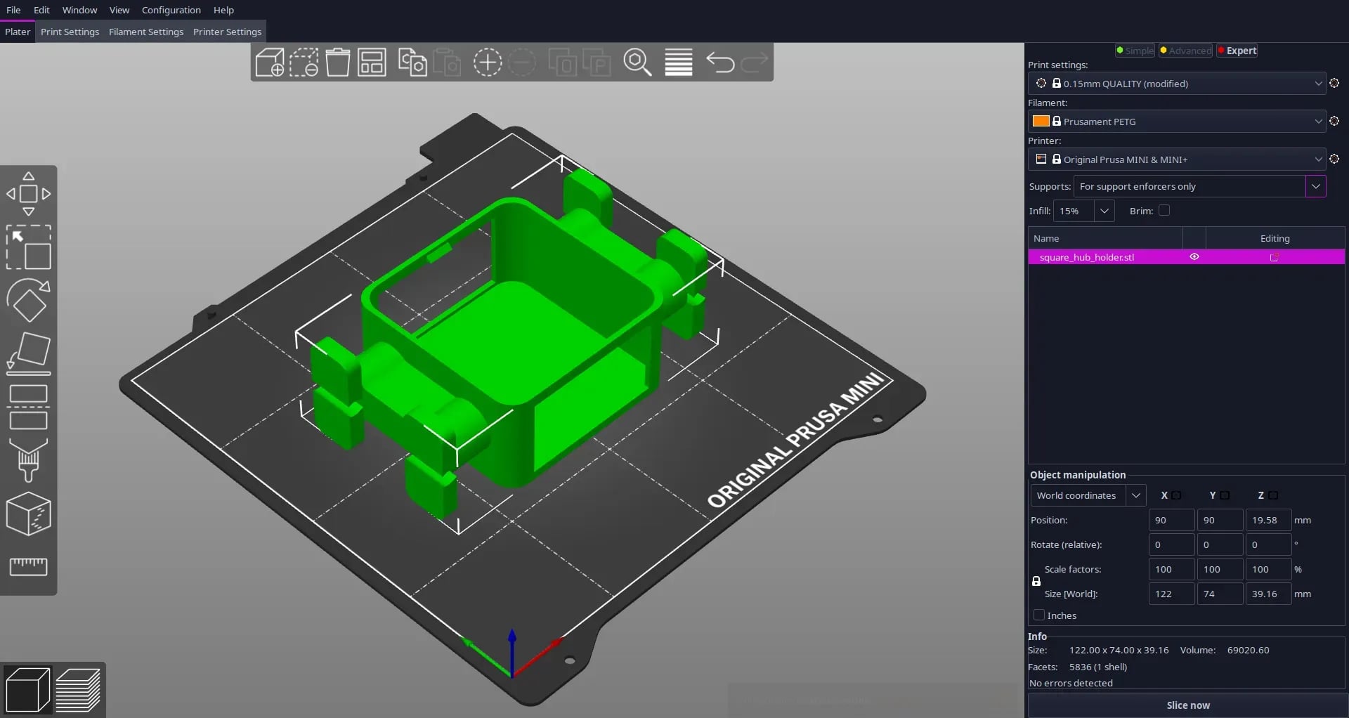 Square Hub Holder 3d model