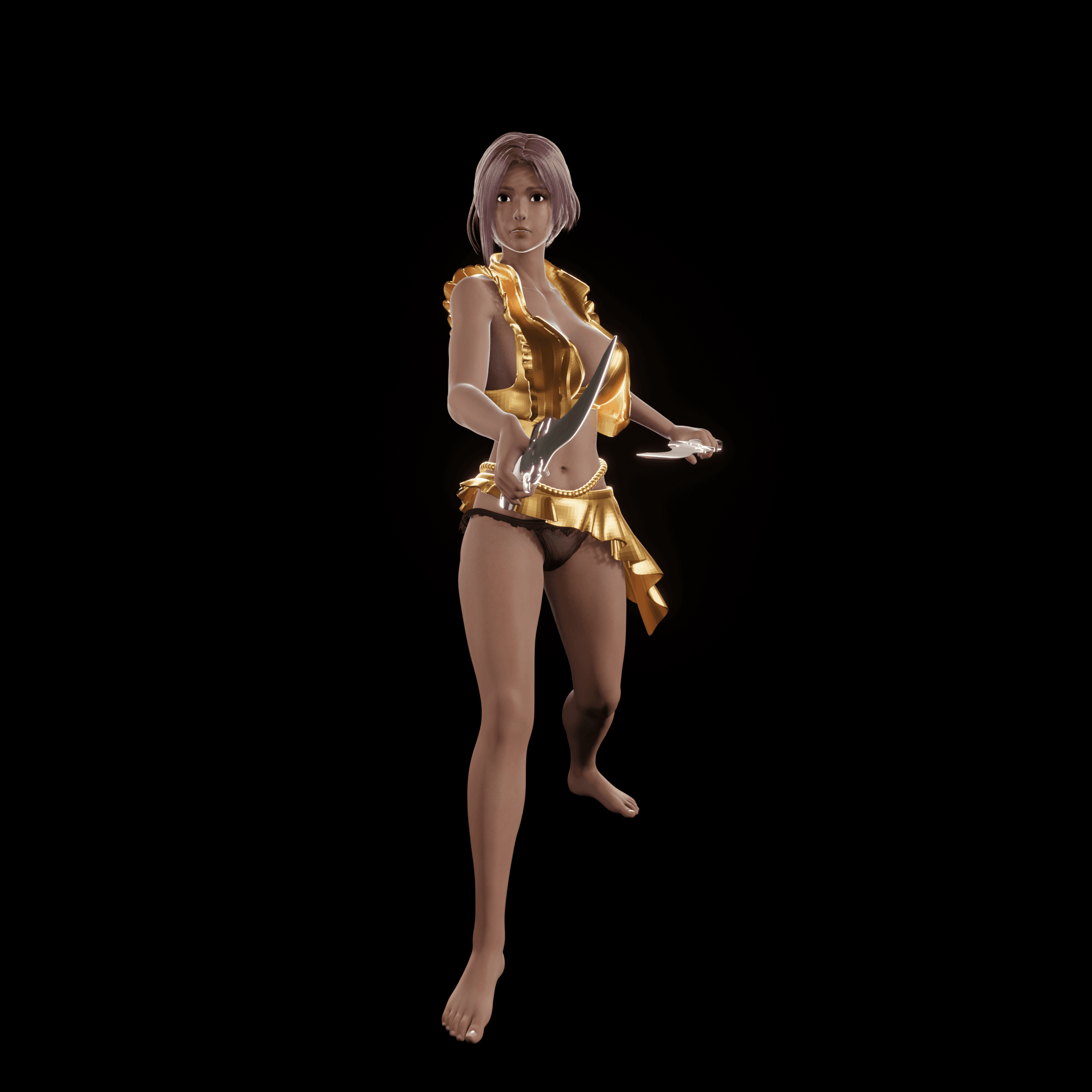 Dual-Blade Fantasy Warrior 3d model