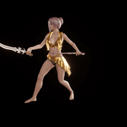 Dual-Blade Fantasy Warrior 3d model