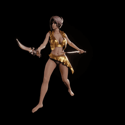 Dual-Blade Fantasy Warrior 3d model