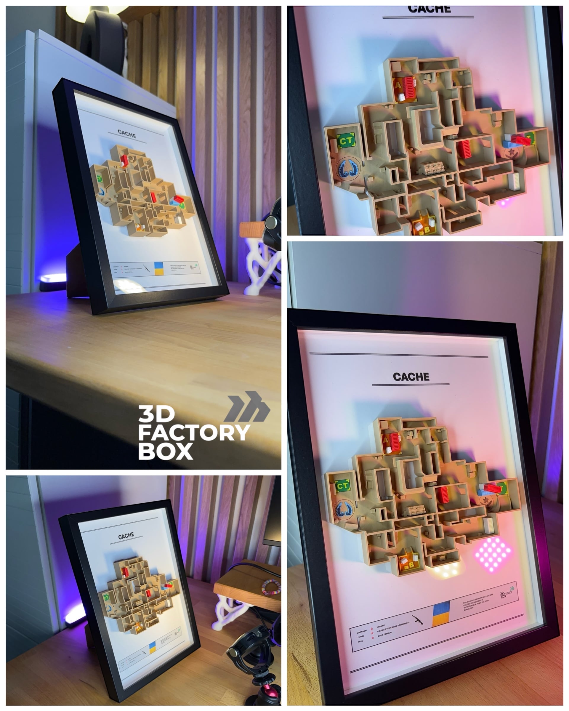 3D Printed Gaming Map - Inspired by "Cache" Fan Art 3d model
