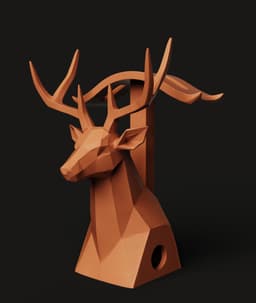 Geometric Deer Headphone Stand | Rainbow Desk Setup 3d model
