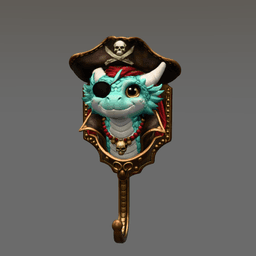 Pirate Dragon Key Holder STL File for 3D Print 3d model