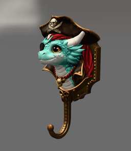 Pirate Dragon Key Holder STL File for 3D Print 3d model