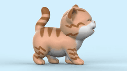 Cute Walking Kitten V2 3d model
