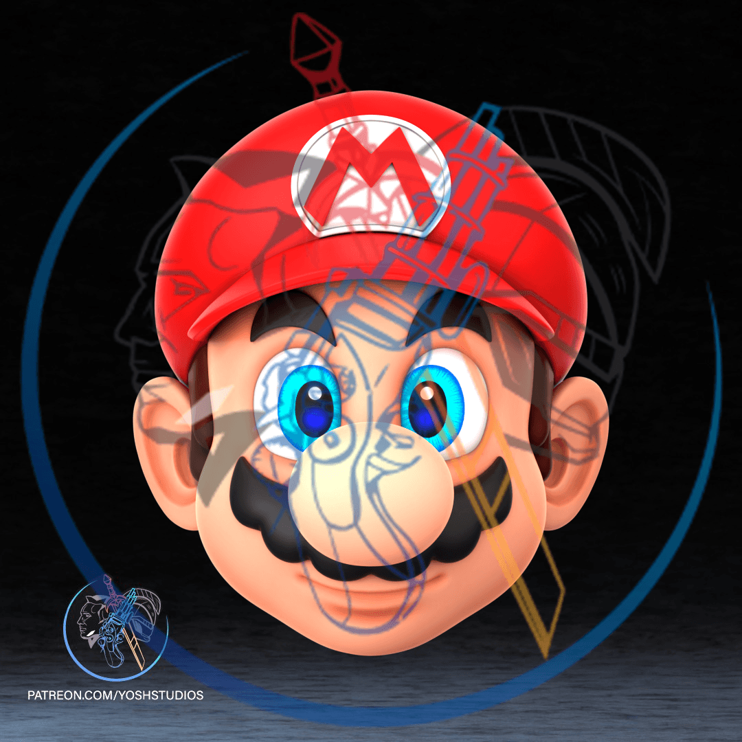 Italian Red Plumber Mask 3D Printer STL File 3d model
