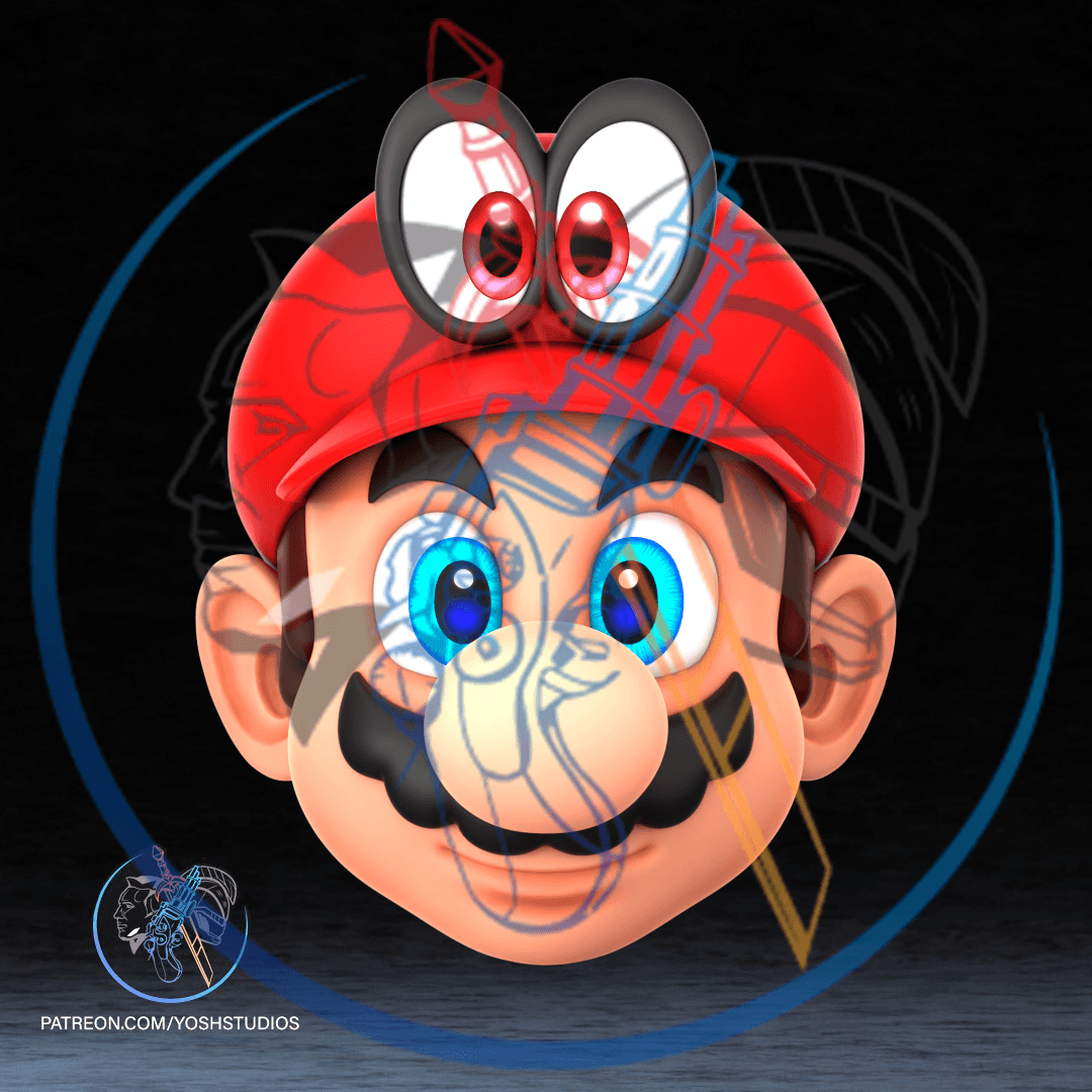 Italian Red Plumber Mask 3D Printer STL File 3d model
