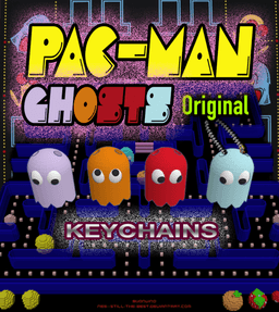 PAC-MAN Ghosts keychain collection 3d model