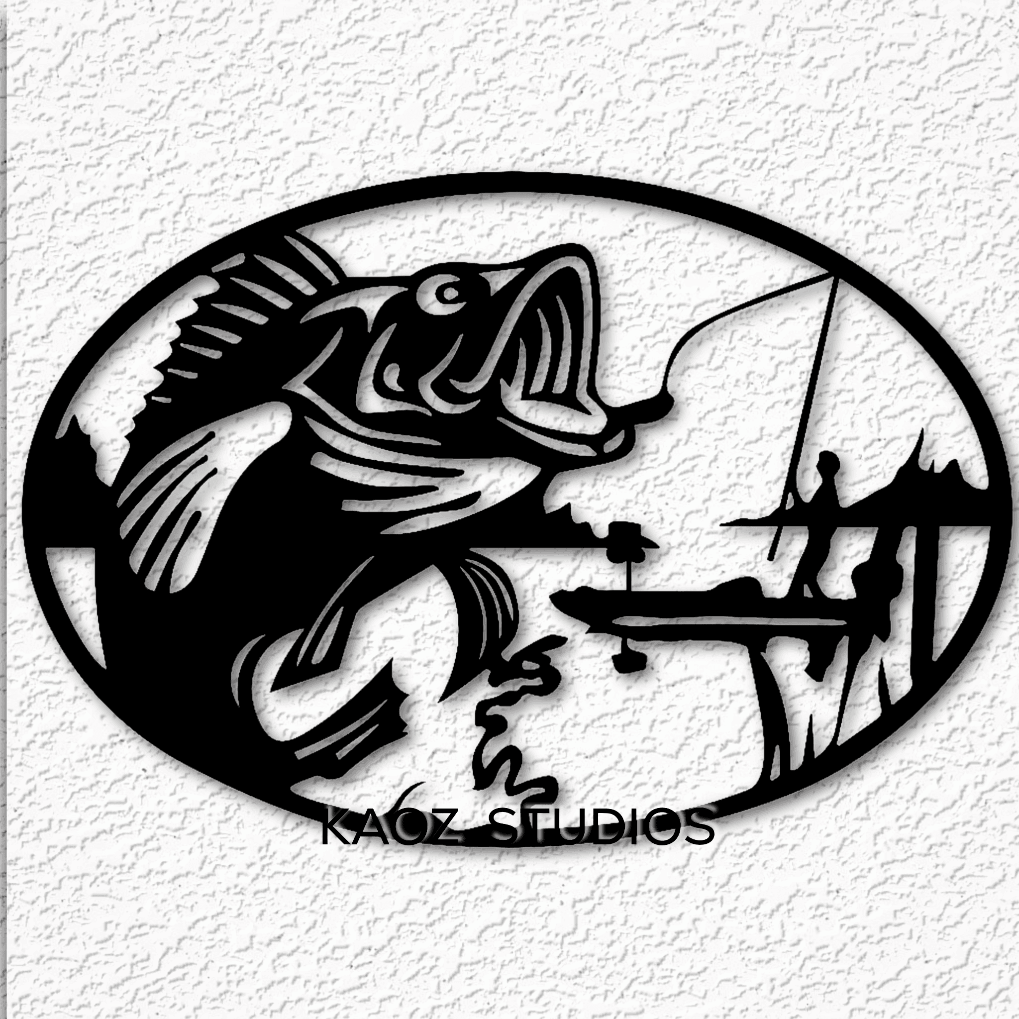 fishing scene wall art fathers day wall decor 3d model