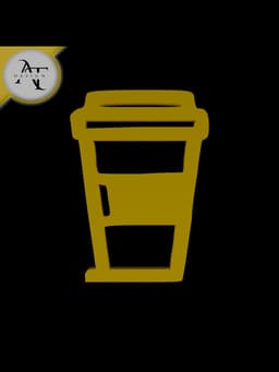 Simple Coffee Cup Symbol - 2D Art 3d model