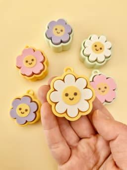 Smiley Flower Multi and Single Clicker Keychain Fidget Toy Bundle 3d model
