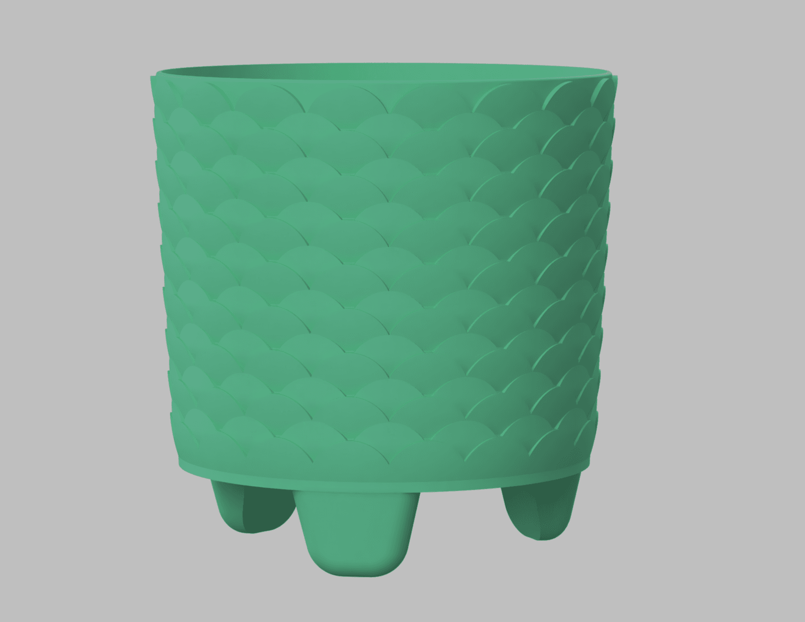 Large Stylish Plant Pot - Semicircles 3d model