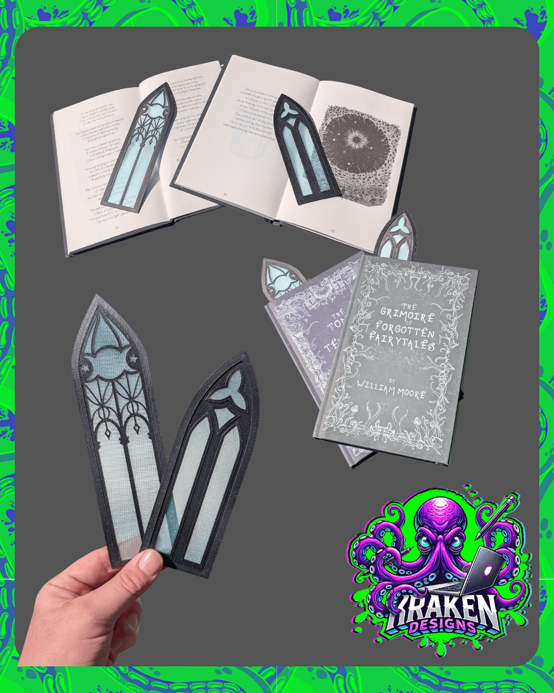 Gothic Window Bookmarks (Set of 2) 3d model