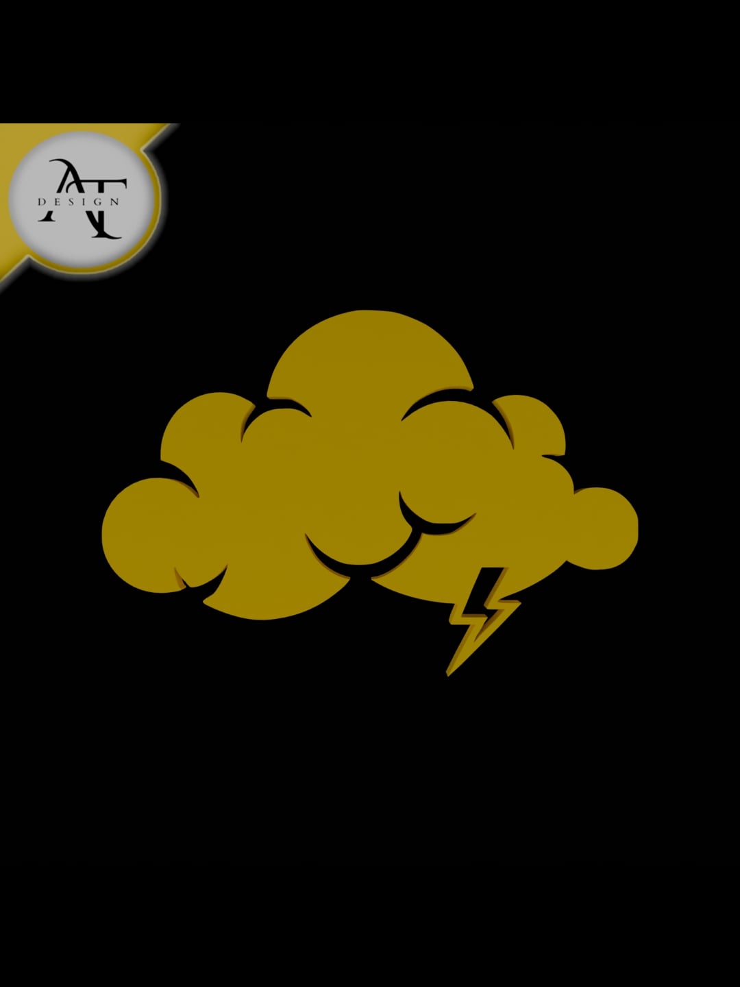 Simple Cloud Symbol - 2D Art 3d model