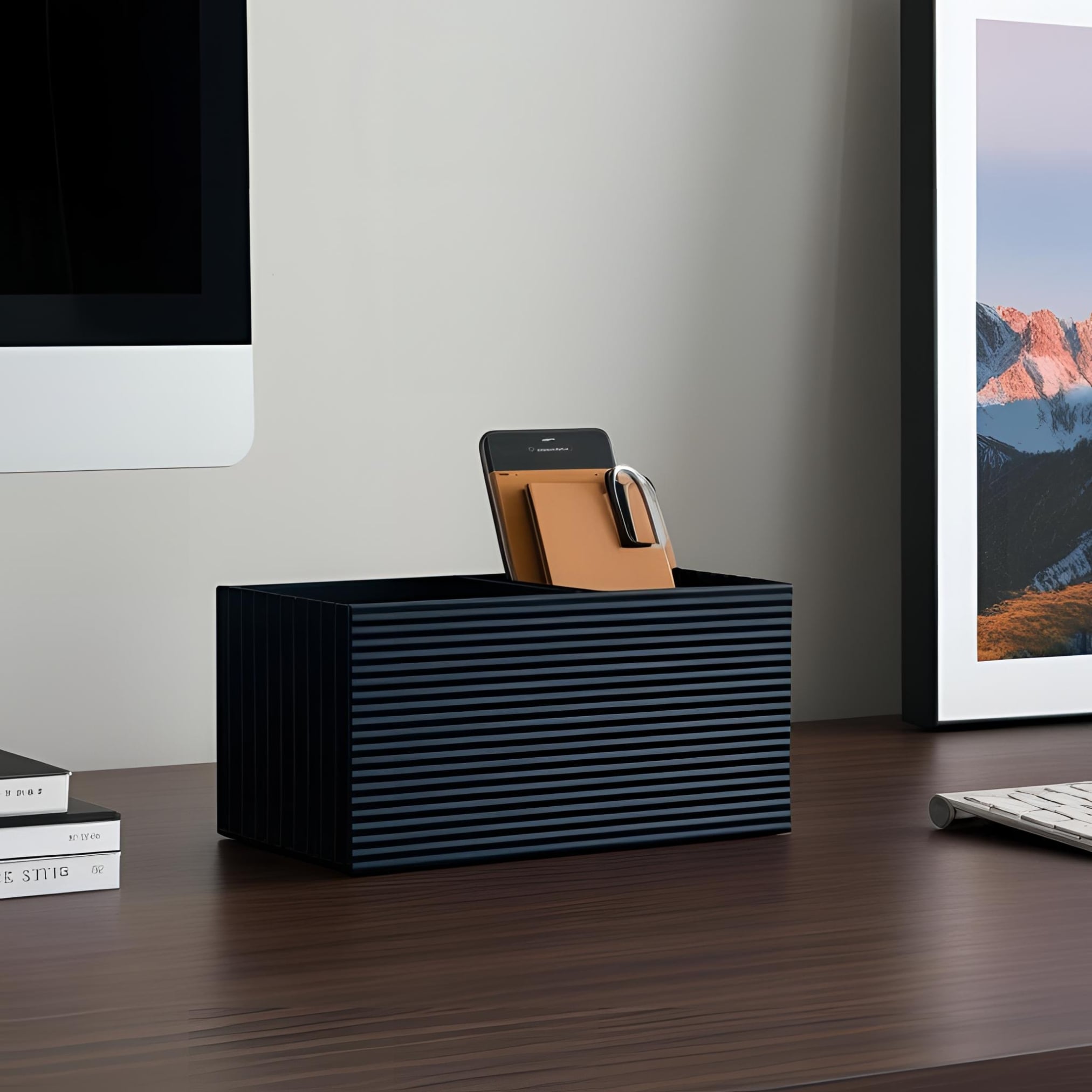 Modern Design Office Organizer With Ribbed Surface 3d model