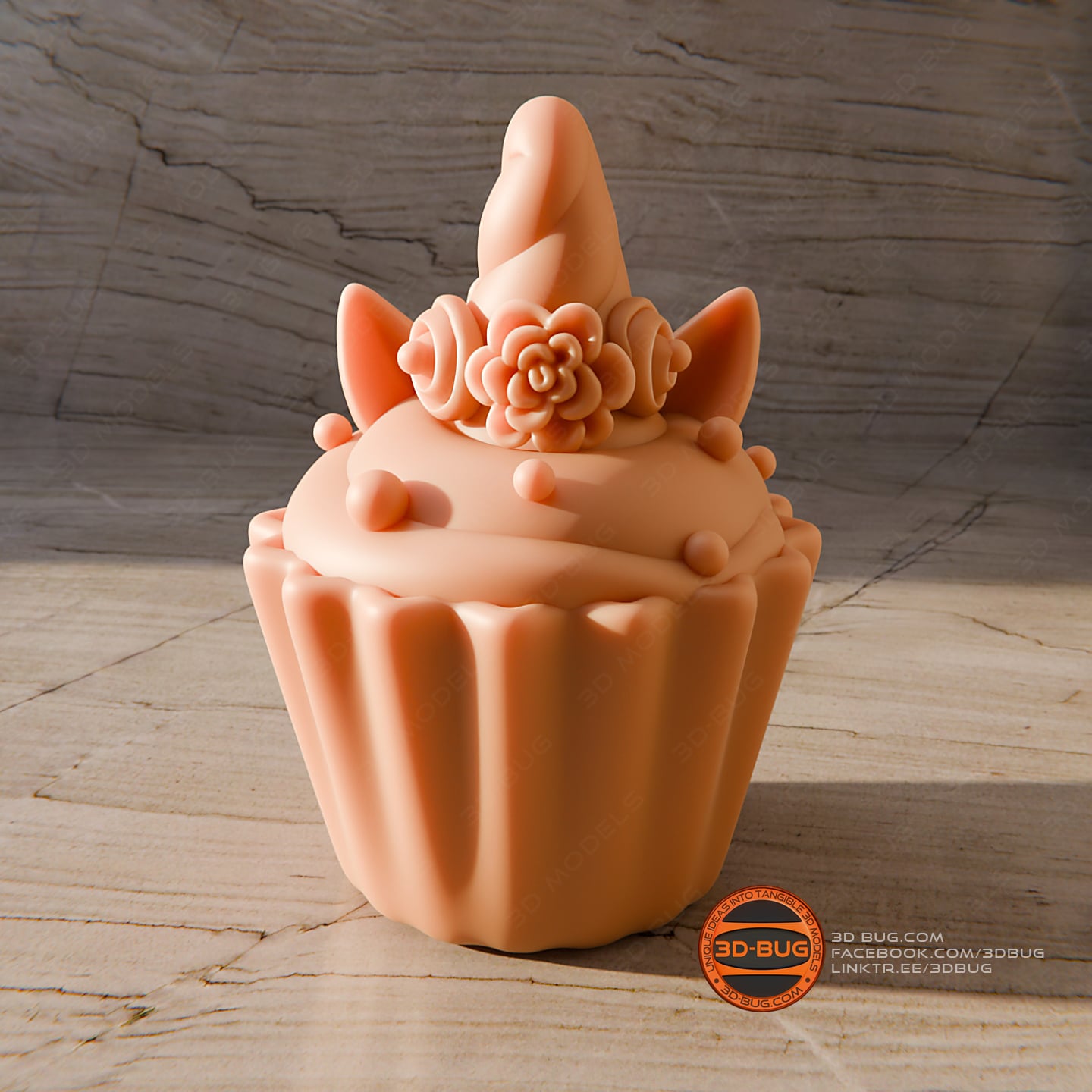 Cupcake in unicorn style 3d model
