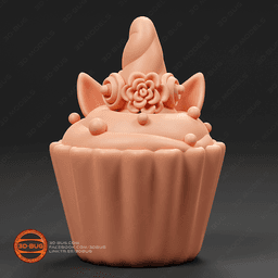 Cupcake in unicorn style 3d model