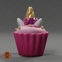 Cupcake in unicorn style 3d model